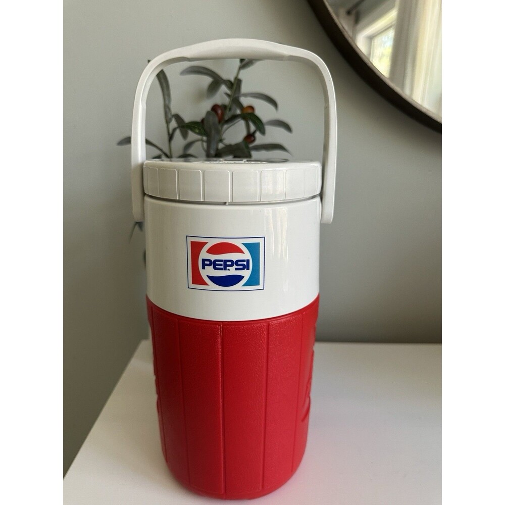 Rare Vintage 80s Pizza Hut Relief Pitcher Coleman Cooler Insulated Pepsi Logo